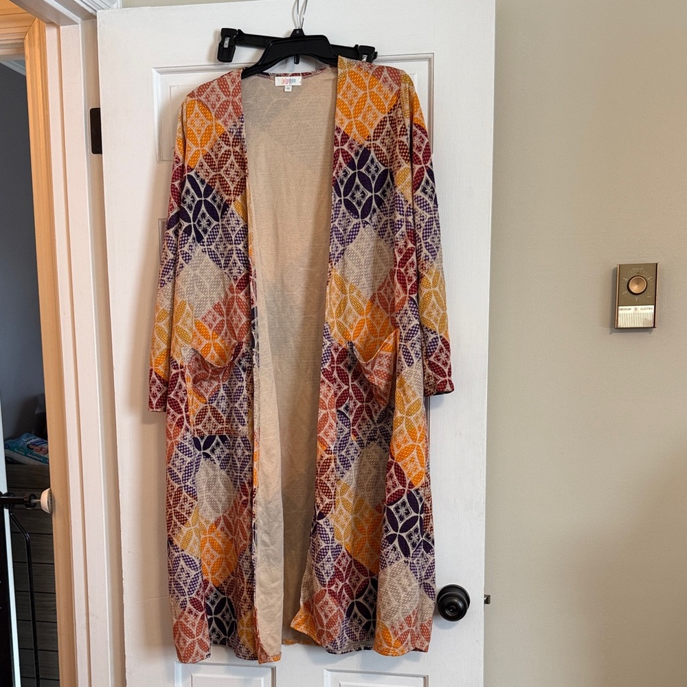 LuLaRoe Multicolor Diamond Pattern Cardigan